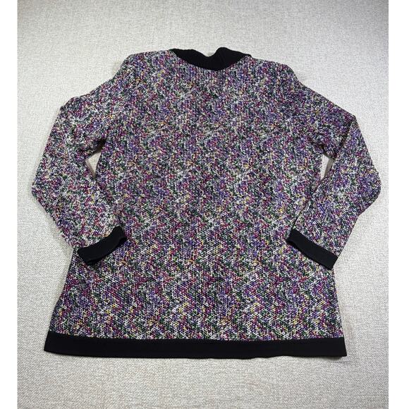 Exclusively Misook Women’s L Multicolor Long Sleeve Button Front Sweater Luxury - Picture 2 of 8